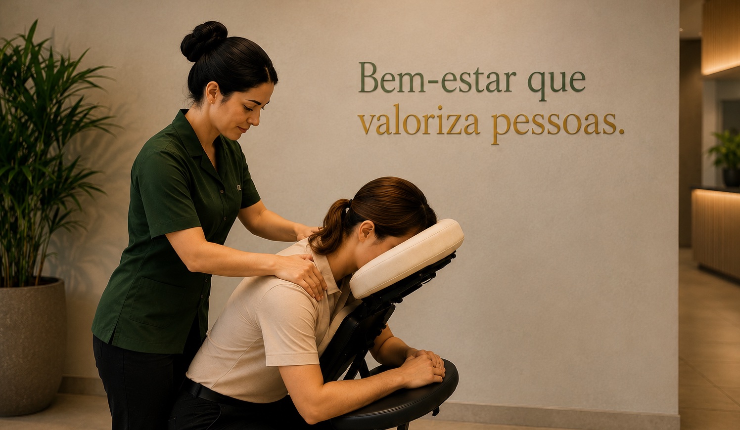 Sessão de Quick Massage corporativa